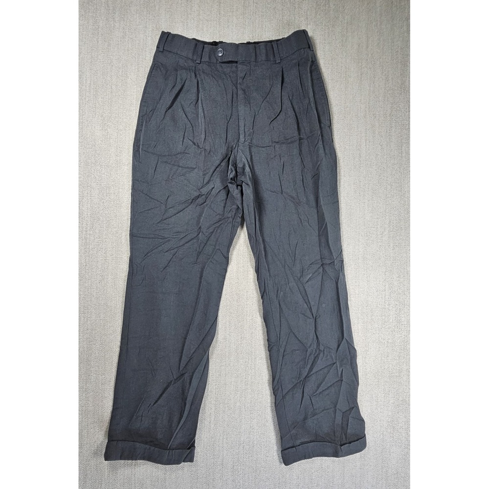 Hunting Horn Classic Women's 100% Wool Black Pants High Rise Straight Leg Sz 31S